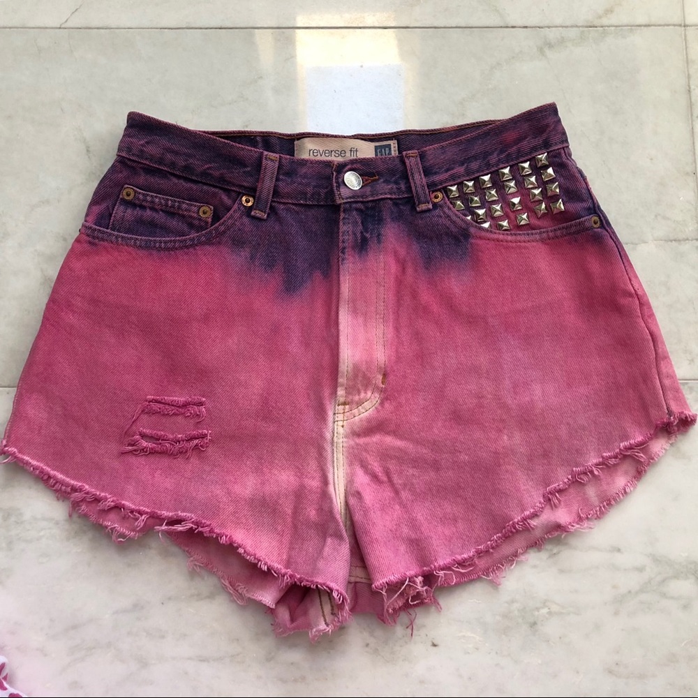 Distressed, Studded, Tie Dye Shorts for Festivals